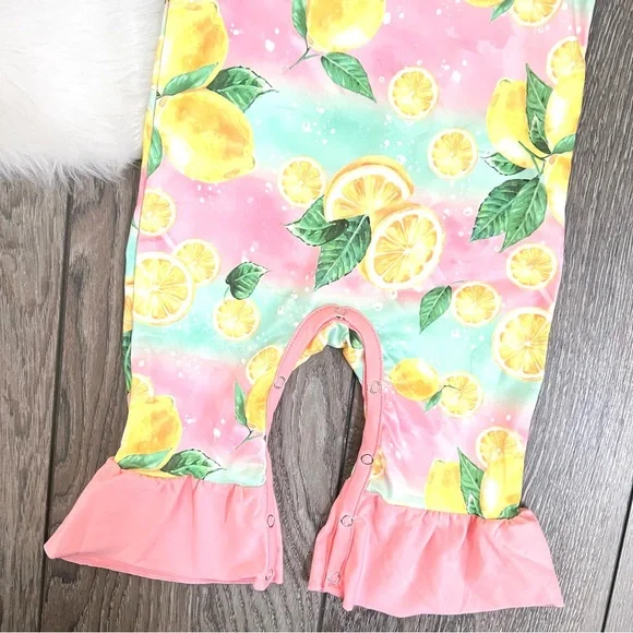 Baby Girl Lemon Ruffle Romper - Picture 2 of 2